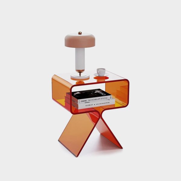 Solaround Acrylic Nightstand Side Table Modern Design Clear Home Decor Display