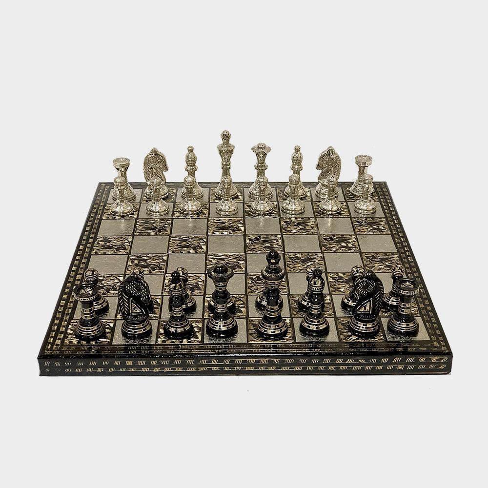 StoneKraft Collectible Brass Board Chess Game Board Set With 100% Brass Pieces Chessmen Coins - Image 2