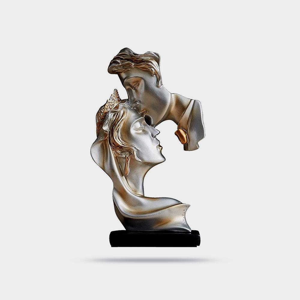 Couple Figurines Statue Romantic Carved Crafts Ornament Kissing Lover Resin Sculpture Modern Art - Image 2